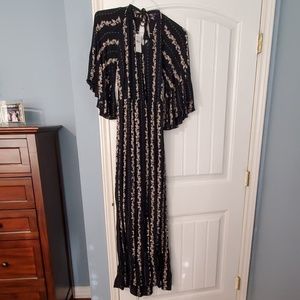 Black flowered maxi dress